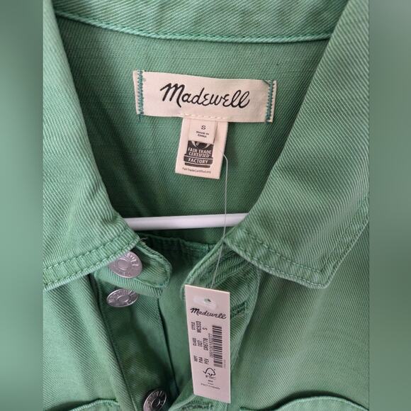 Madewell Garment Dyed Relaxed Coverall Green Women's Jumpsuit Small NWT - Picture 5 of 7